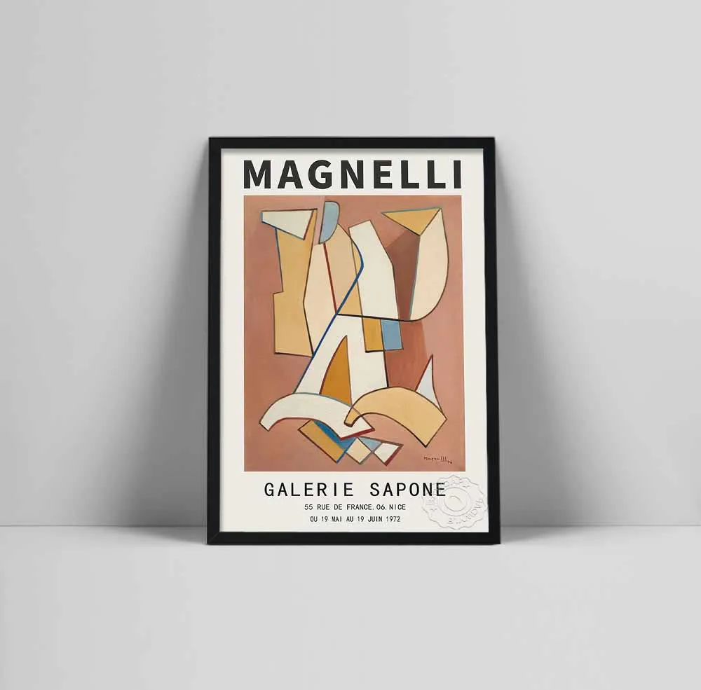 Alberto Magnelli poster, Magnelli Art exhibition poster, Italian paint artist, Magnelli print, Art Exhibition, Galge Museum Ga