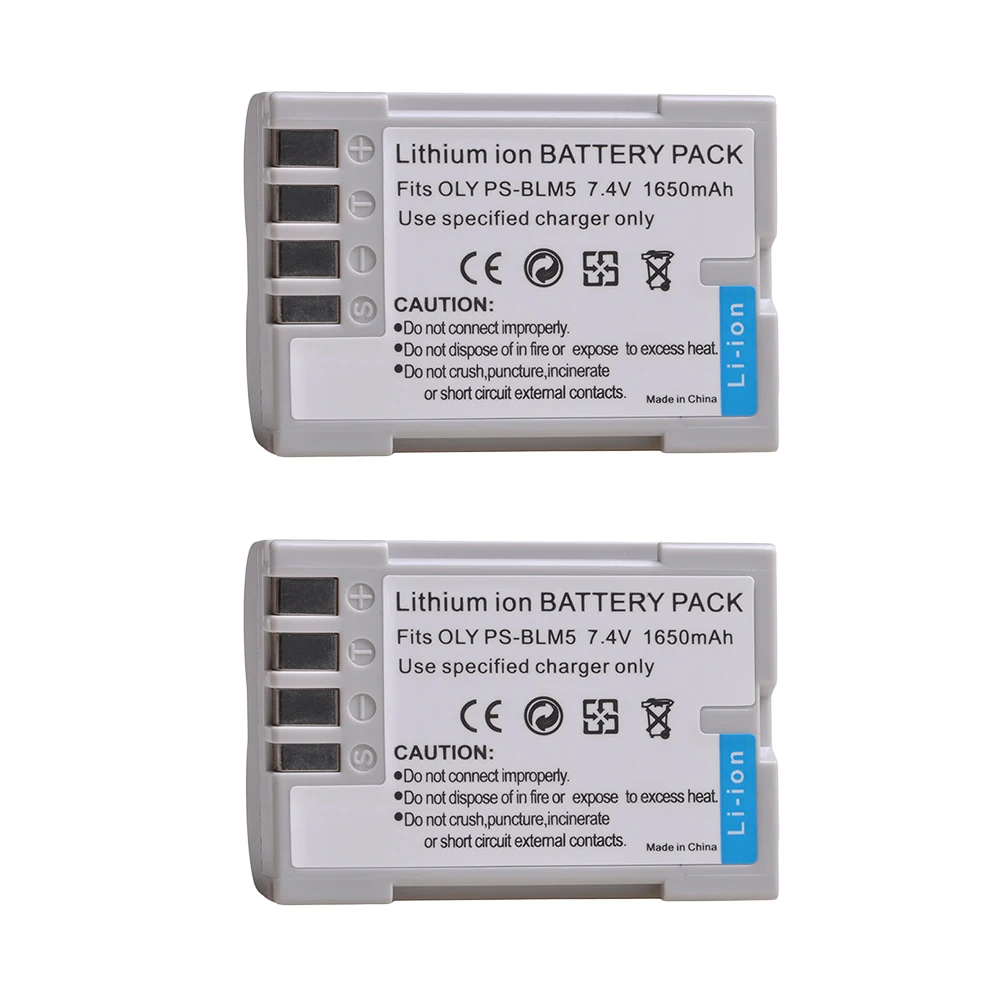 

2PCS PS-BLM5 PSBLM5 Camera Battery for Olympus C-8080 C-7070 C-5060 E1 E500 E330 E3 E520 E510 E300 Camera