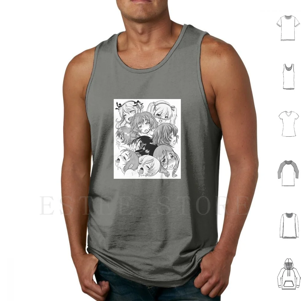 Anime Girls Harem Tank Tops Vest Cotton Anime Girl Anime Girls Manga Anime Waifu Doujinshi Hentai Kawaii Lewd Ecchi Doujin