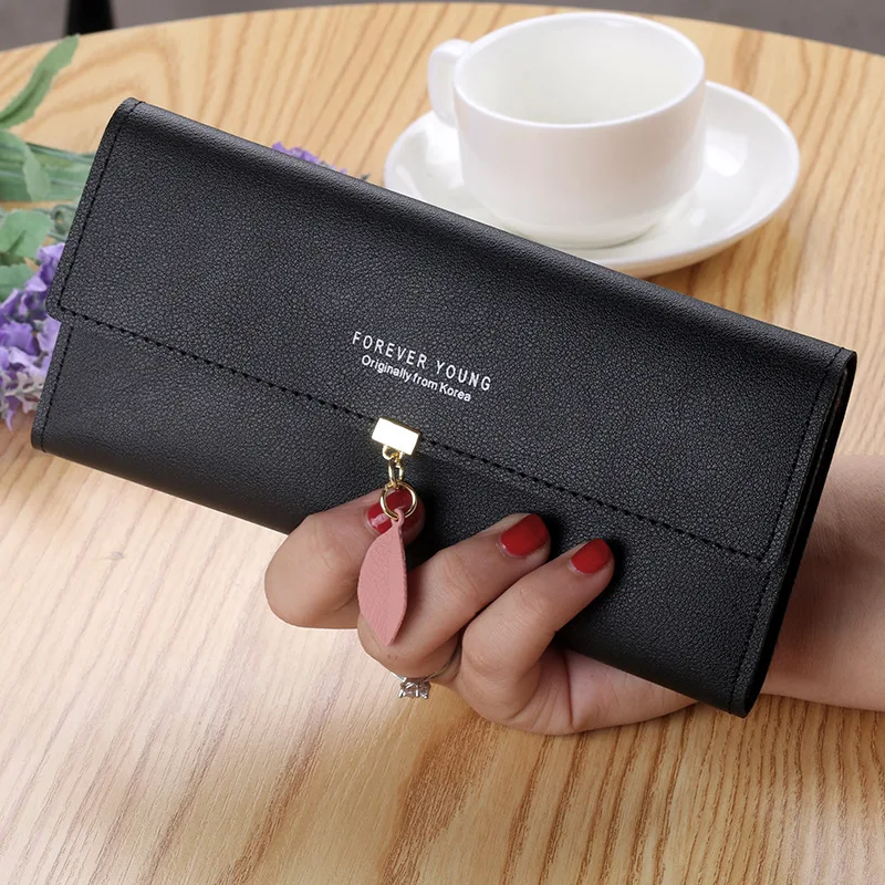 

1 PC PU Leather Long Women's Wallets Zipper Hasp Coin Purses Ladies Money Bag Female Card Holder Clutch with Free Shipping