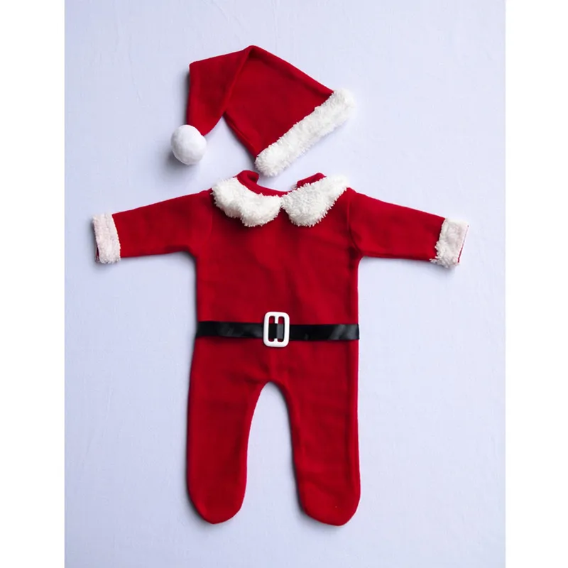 Newborn  Photography Props Romper Christmas Santa Claus Jumpsuit Hat Photography  Studio Shoots Accessories