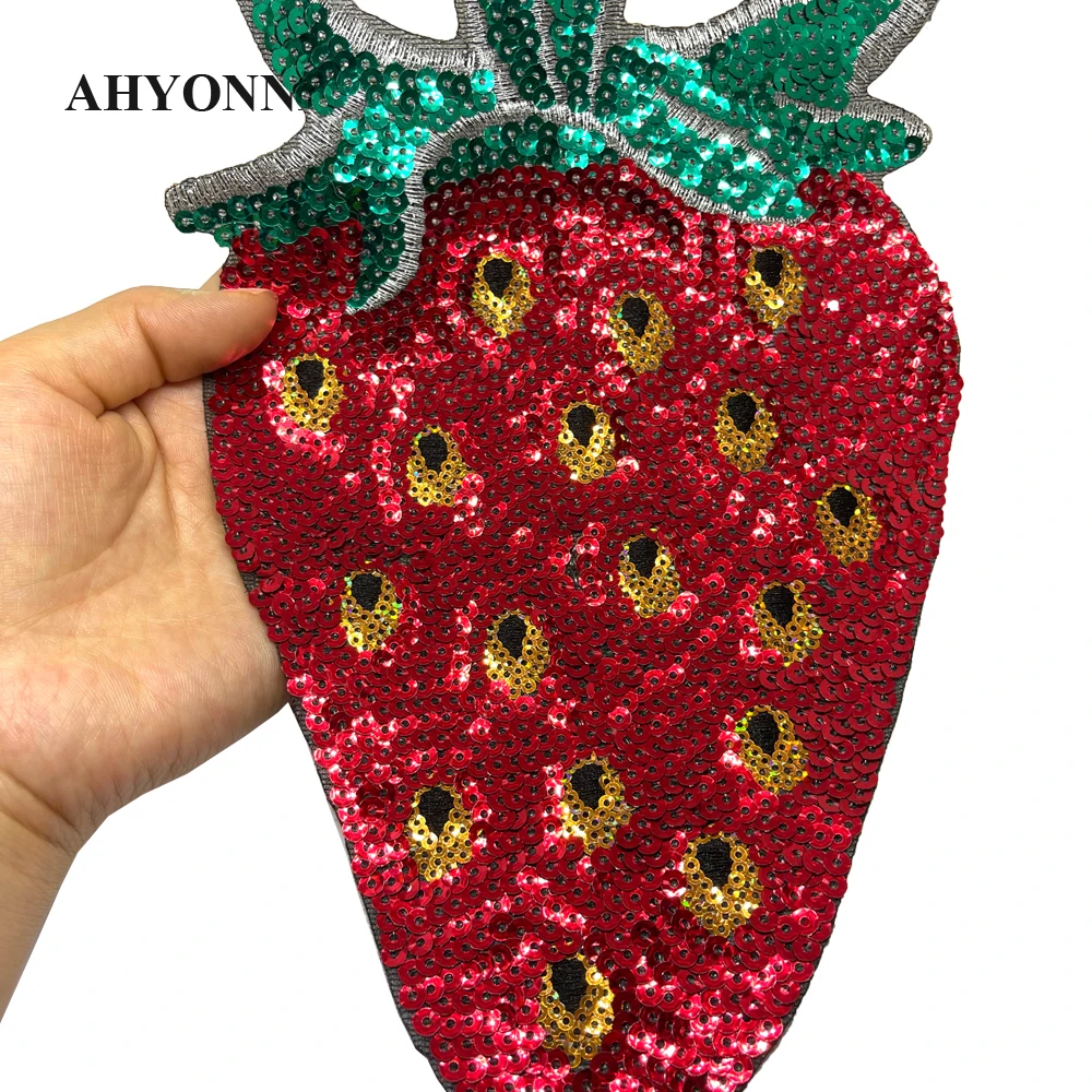 1 Piece Cheap Large Sequins Pineapple Patch Fashion Embroidered Applique Clothing Decoration Sew On Patch clothes applique