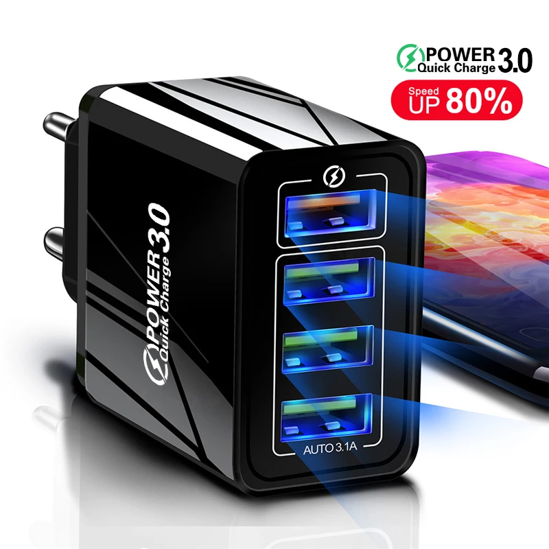 48W USB Fast Charger EU US