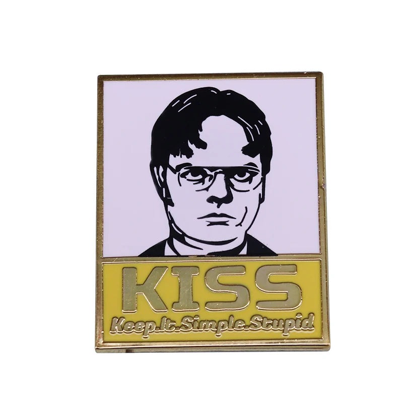 Serious Dwight Schrute fun quote badge The Office TV Show inspired jewelry