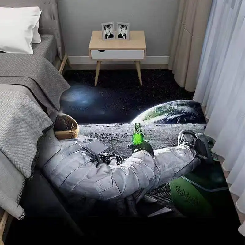 3D Space Universe Planet Carpets for Living Room Bedroom Area Rugs Soft Flannel Home Decorate Large Rug For Child Room play Mats