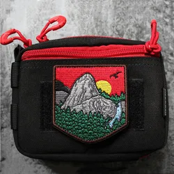 Mountain Adventure Twin Peaks Embroidery Patches All Terrain Rivers Rising Sun Armband Jungle Tactical Backpack Appliques Badge