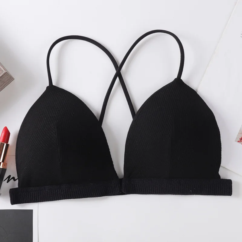 Sujetadores con cierre frontal, sujetadores sexis con escote en V profundo para mujer, sujetador de realce fino sin aros, Bralette inalámbrico, ropa