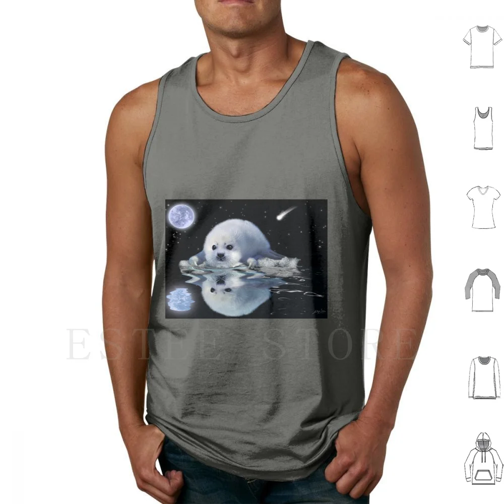 Destiny The Harp Seal Tank Tops Vest sans manches Animal Art Animal Art Endangered Species Harp Seals Seal