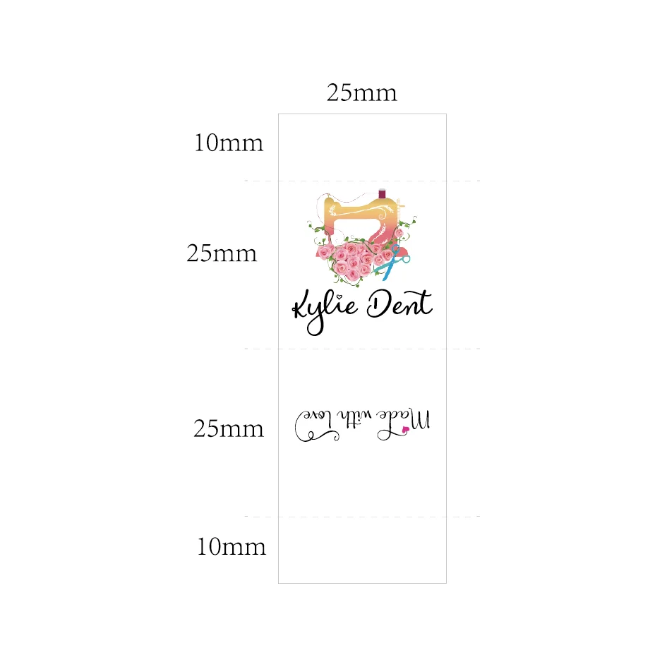 Sewing labels / Custom brand labels, Clothing Labels, Sewing Machine, Fabric 100% cotton, Custom text (FR085)