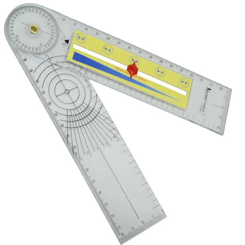 2 in 1 Pain goniometer Spinal Goniometer Ruler Motion Tester Pain Rating Scale 360 Professional medical protractor angle ruler