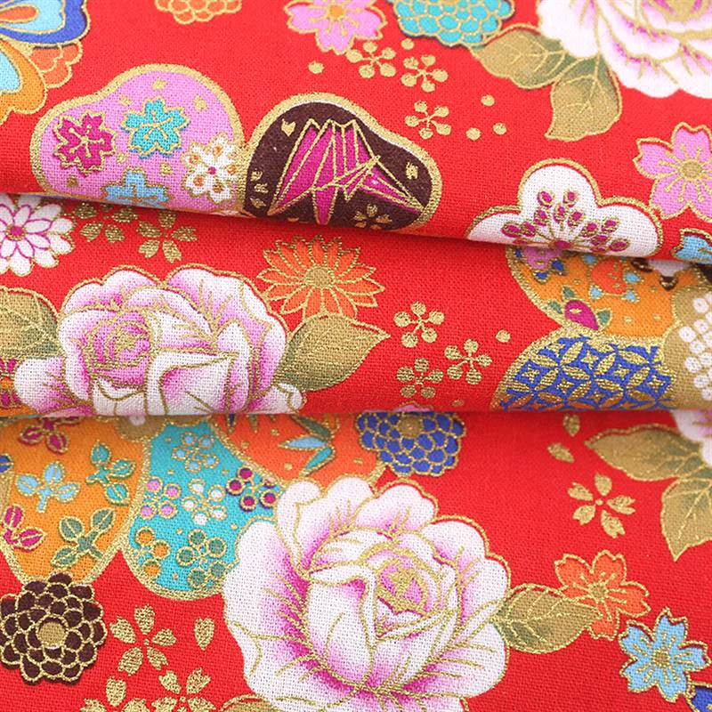 50*150cm Cotton Bronzing fabric Rainbow Plain Weave Reactive Printed Cloth for DIY Luggage Toy Handmade Craft