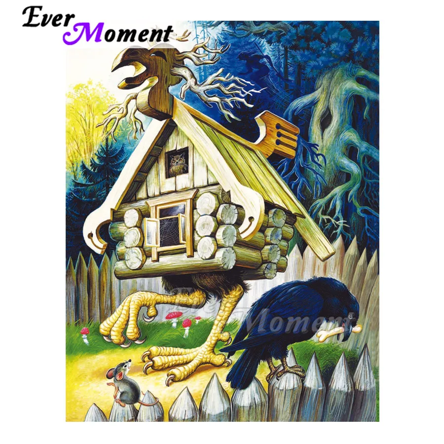 

Ever Moment Diamond Painting Bird House Tree Artwork Handmade Picture Rhinestone Diamond Embroidery Cross Stitch Decor ASF1889