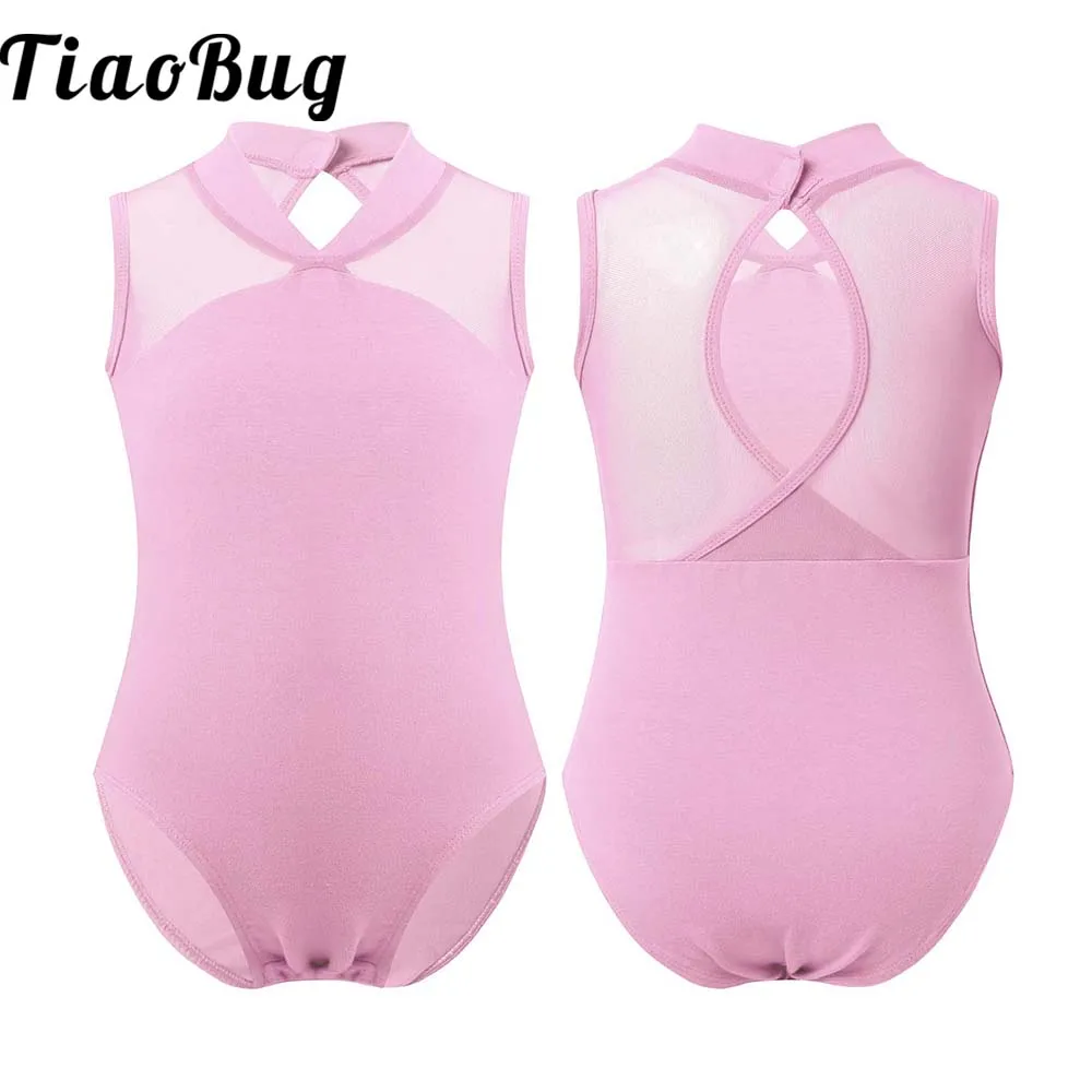 

Ballet Dress Gymnastics Leotard for Girls Kids Short Sleeve Trainning Dancewear Chiffon Crop Tops Hollow out Dance Leotards