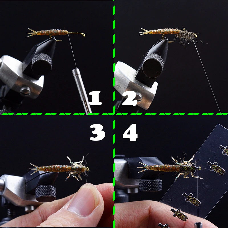 New concept 10pcs pack damsel fly nymph rubber bodies pack include thorax legs artificial insect model fly tying materials