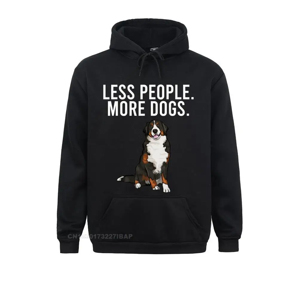 

Less People More Dogs Bernese Mountain Dog Funny Introvert Hooded Pullover For Boys Design Hoodies Newest Outdoor Clothes