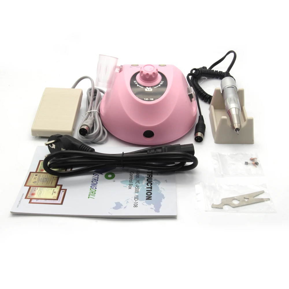 35000 RPM Elektrische Nagelboormachine YJD108 + 109FN Mill Cutter Sets Voor Manicure Nail Tips Manicure Elektrische Nagel Pedicure Bestand