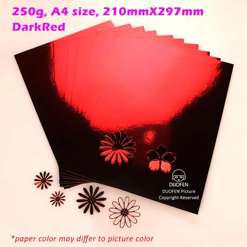 DUOFEN craft paper shining color golden gilded mirror suface A4 250g for DIY papercraft projects Scrapbook Paper Album