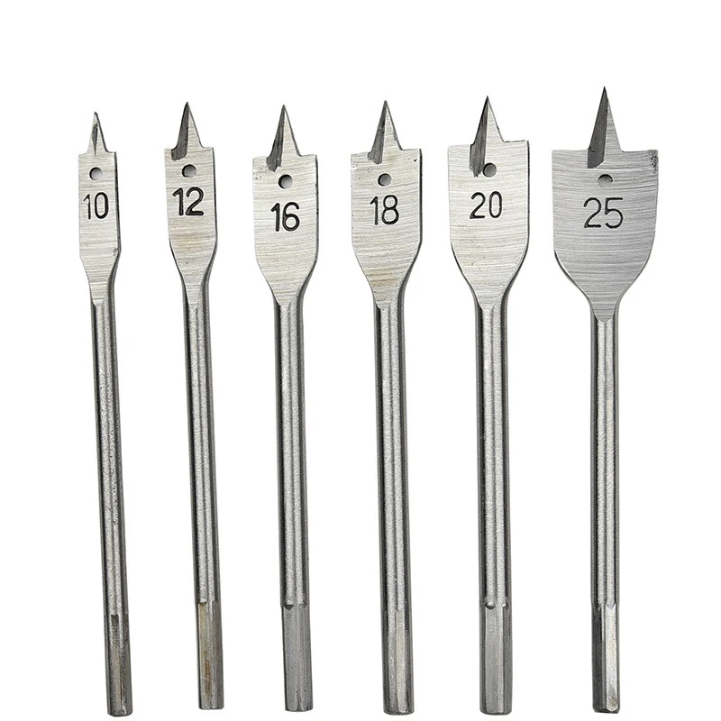 

6Pcs Hole Saw Drill Bits Set Hole Opener Wood Drilling Spade Dill Bits Wood Flat Hole Drill Bit 10/12/16/18/20/25 Mm