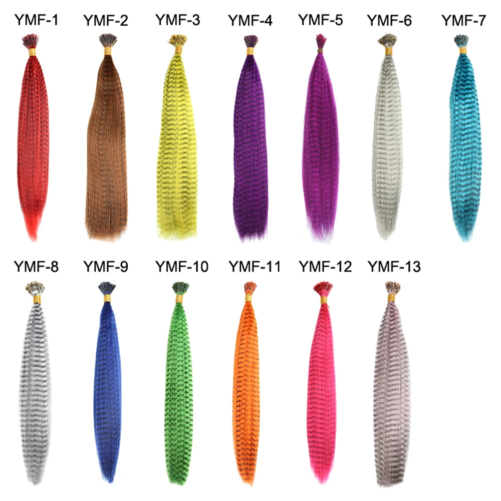 Colored Strands for Hair Feather Extension, 10 Pieces