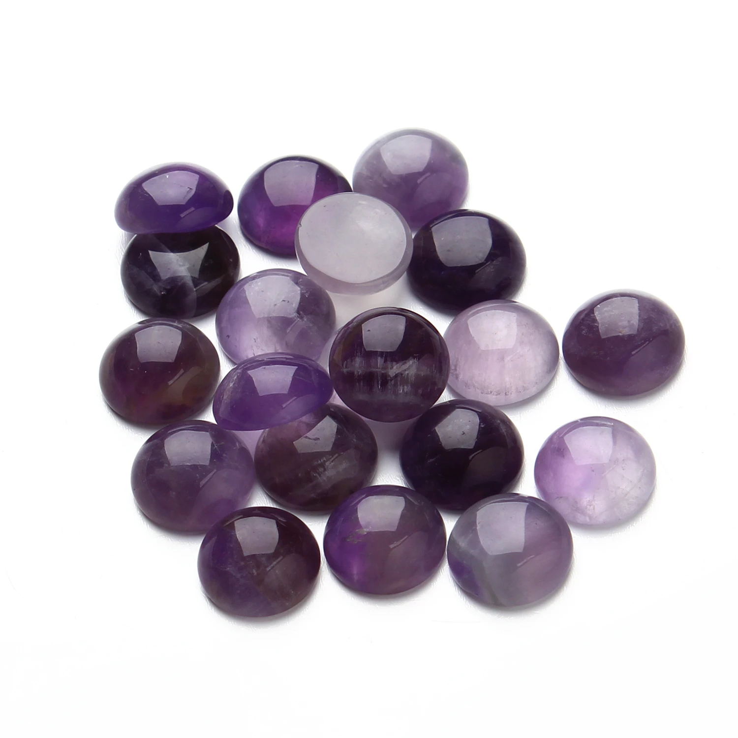 5-10pcs New Round Amethysts Ring Surface 4/6/8/10/12/14/16/18/20/25 mm Natural Stone Cabochons For Bracelet Earrings Accessories