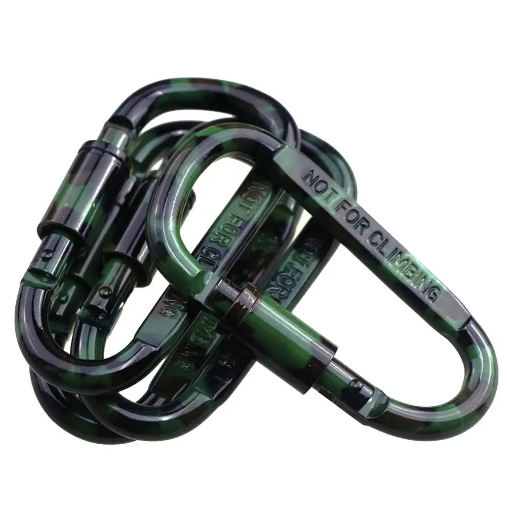 Outdoor Camping Climbing Carabiner D Shape Mountaineering Buckle Fast Hang Mini Buckle Hook Aluminum Alloy Camouflage