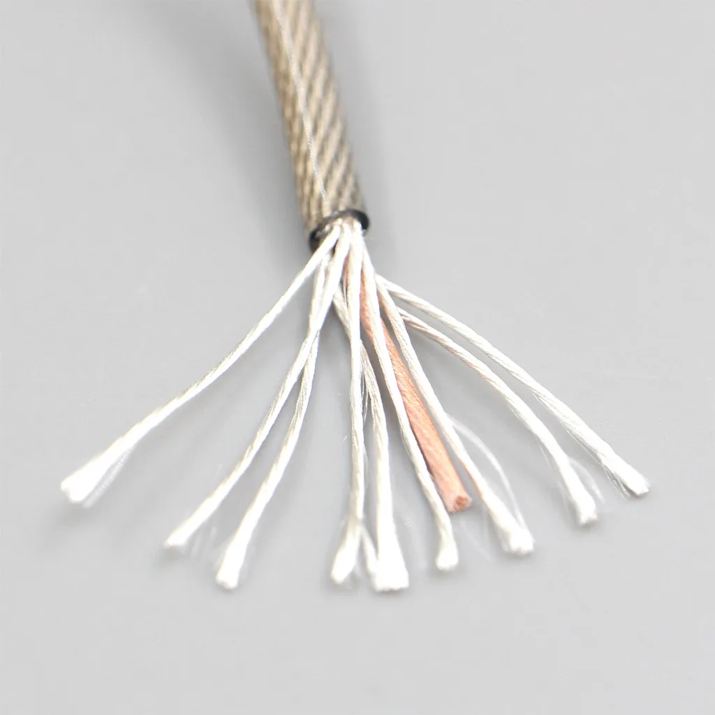 100m Type 6 Hi-Res 9*7*9/0.05mm 7n Litz OCC Silver Plate Shielding 7*9*0.05mm 63Core Inside OD2.8mm Headphone Cable LN007735