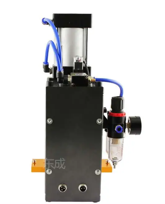 Máquina neumática de prensa de tarjetas, máquina de insignias, cuerpo totalmente de acero con un juego de moldes de 25mm-75mm