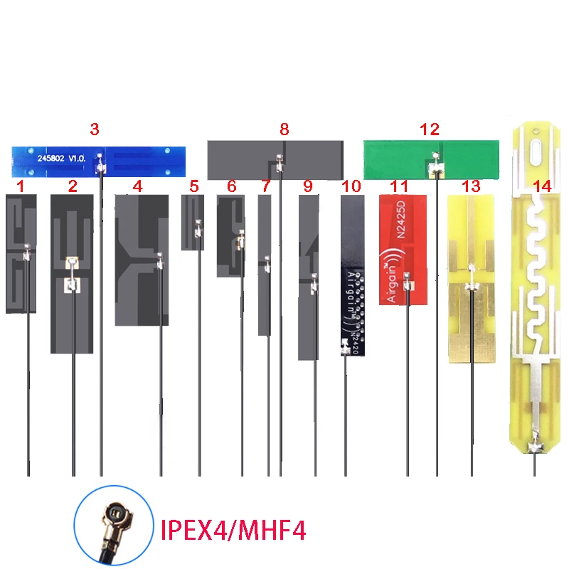 Dual Band SMD Antena Interna Boter, Tamanho Pequeno, Bluetooth Suave, Flexível Conector IPEX4 MH4, FPC PCB Patch, 2.4G, 5G, 5.8G