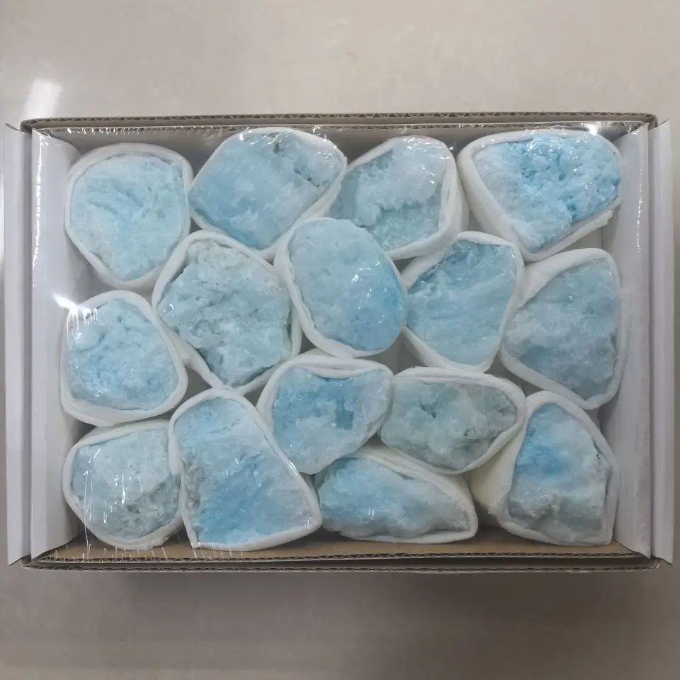 A BOX OF Natural Blue Aragonite Crystal Rock Specimen Mineral Healing Reiki Stone Home Decor Rough