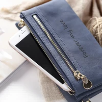 Picture Wallet High Capacity Fashion Women Wallets Long Dull  Polish PU Leather Wallet Female Customize Double Zipper Clutch - Image 5