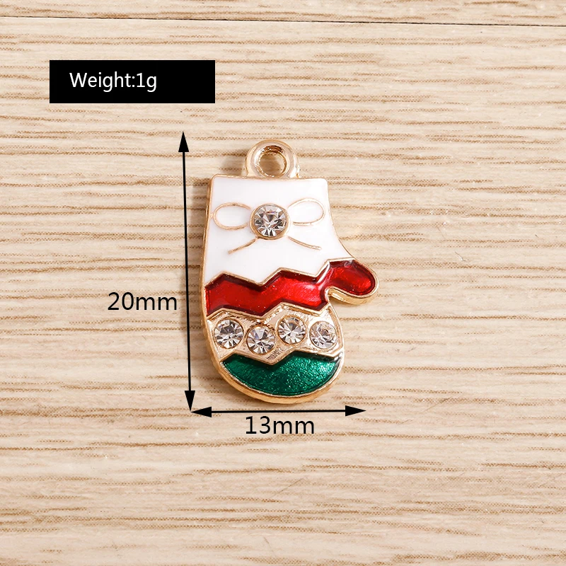 10 Stück niedliche Emaille-Weihnachtsanhänger mit Weihnachtsmann, Baum und Schneemann zum Basteln von Halsketten, Ohrringen, Armbändern, DIY-Bastelarbeiten und als Geschenk – Detail 33