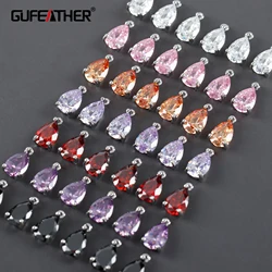 GUFEATHER,10pcs/lot,M1106,jewelry accessories,copper,rhodium plated,zircons,pass REACH,nickel free,diy pendants,jewelry making
