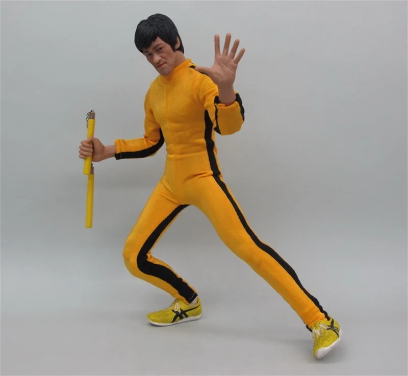 1/6th Figure Clothes Accessories Model Bruce Dragon Game Of Death Yellow Sportswear Clothes For 6 inch Doll