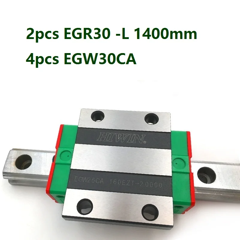 

2pcs origial Hiwin rail EGR30 -L 1400mm linear guide + 4pcs EGW30CA flanged carriage blocks for CNC router