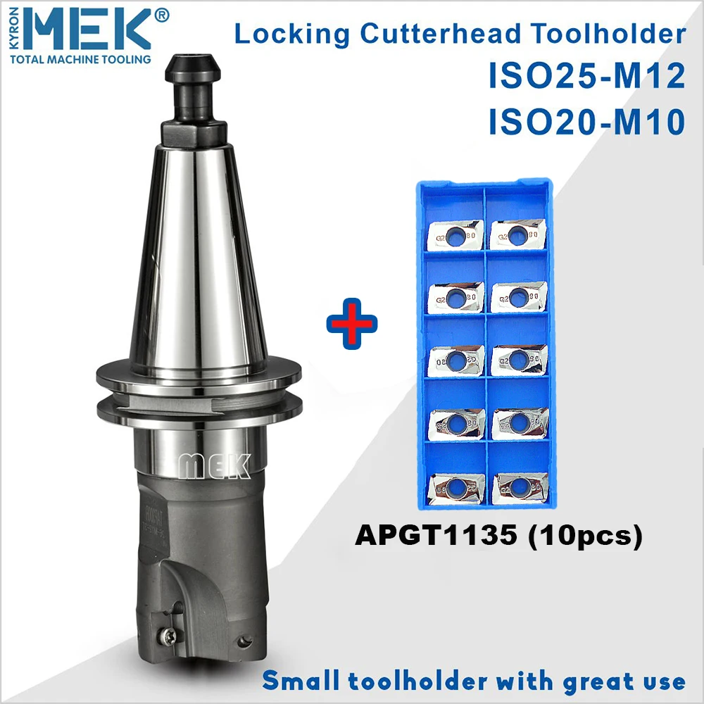 MEK ISO20-M10-011S  Indexable End Milling  Tool Holder & ISO20 Thread Tooth Locking Head for CNC Lathes