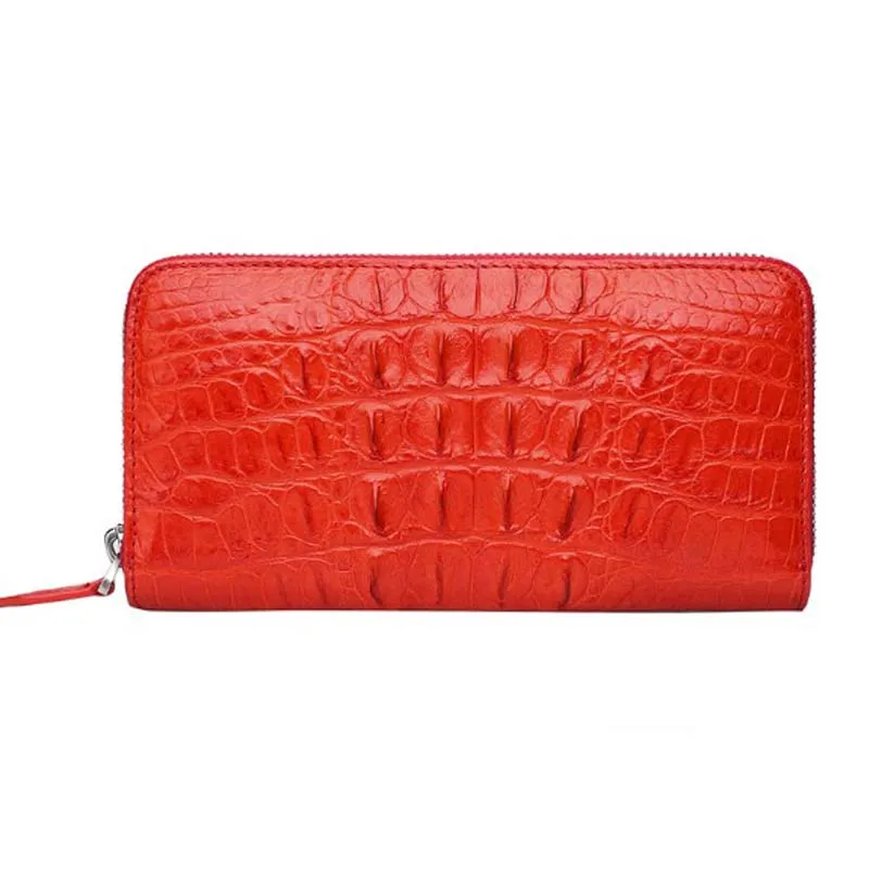 dae thai crocodile skin carrying bag ladies purse long  Leather clutch crocodile tail skin women clutch bag