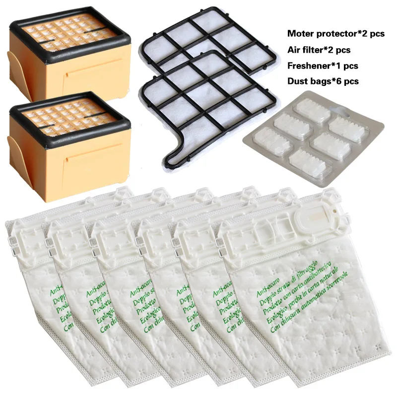 Multi-sets HEPA filter motor protection filter freshener dust Bags for vacuum cleaner Folletto Vorwerk Kobold VK135 VK136 VK369