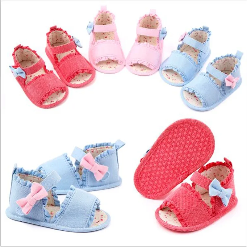 New Baby Shoes Toddler Girls Party Princess Shoes Summer Beach Shoes Infant Girls Cotton First Wallkers