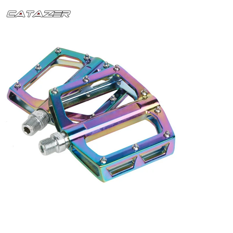 

Bicycle Pedal Aluminum Alloy Foot Pedal 2-Bearing Bike Pedal Rainbow Colorful Electroplating Pedals