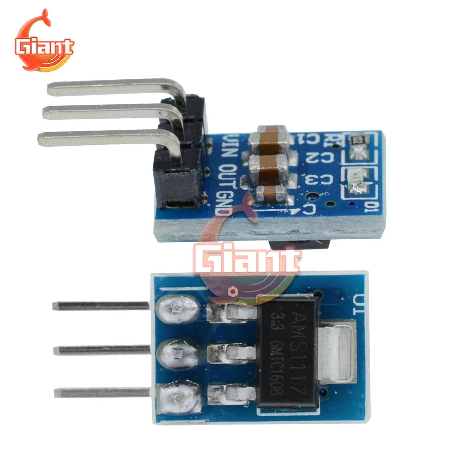 AMS1117 3.3V Power Supply Module 3 Feet AMS1117-3.3V Power Module LDO 800MA DC-DC Step Down Power Buck Module DIY Board
