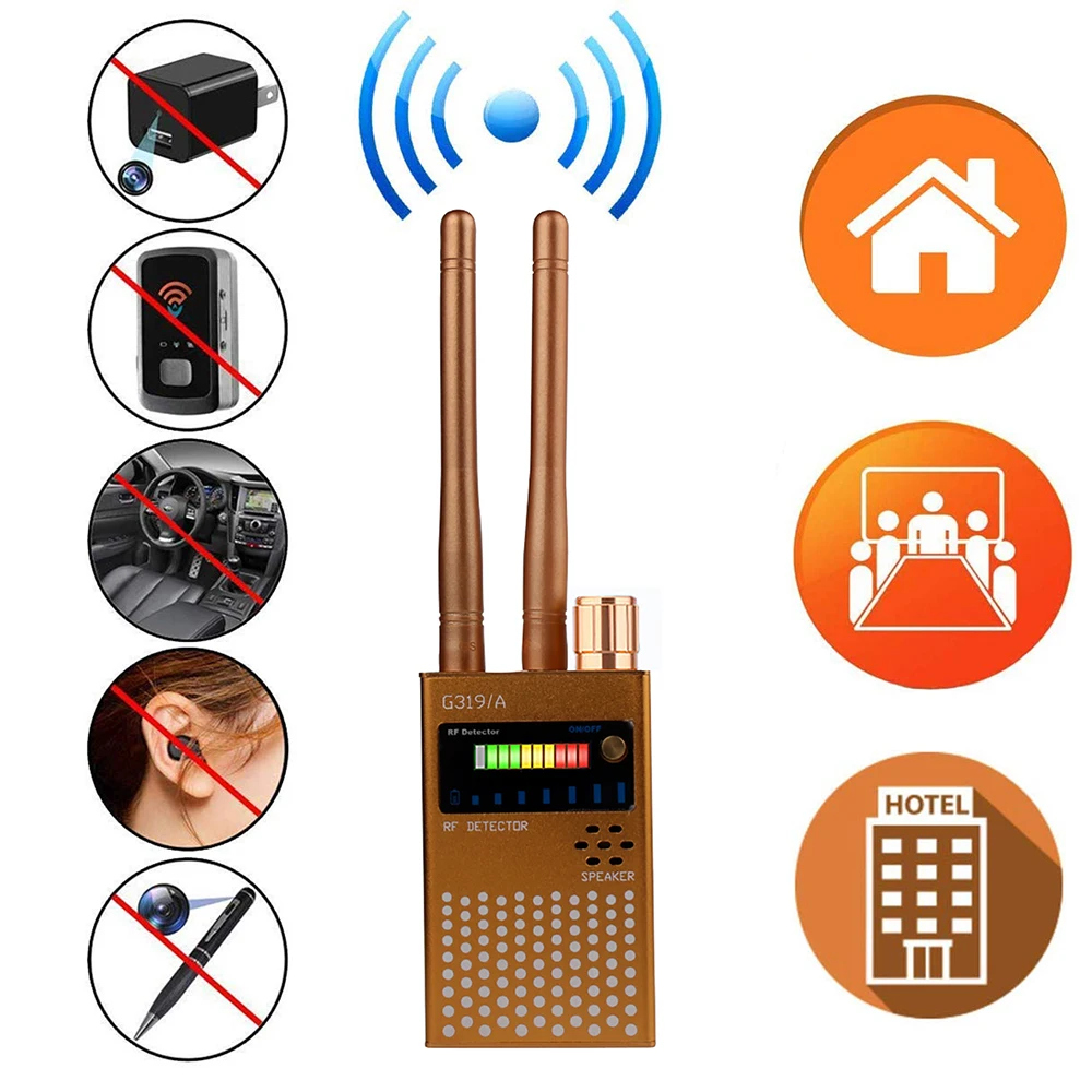 G319A detección de señal Rf inalámbrica, rastreador GPS, Detector antirrobo, escáner de equipo espía, WiFi, GSM, Audio, detección de insectos