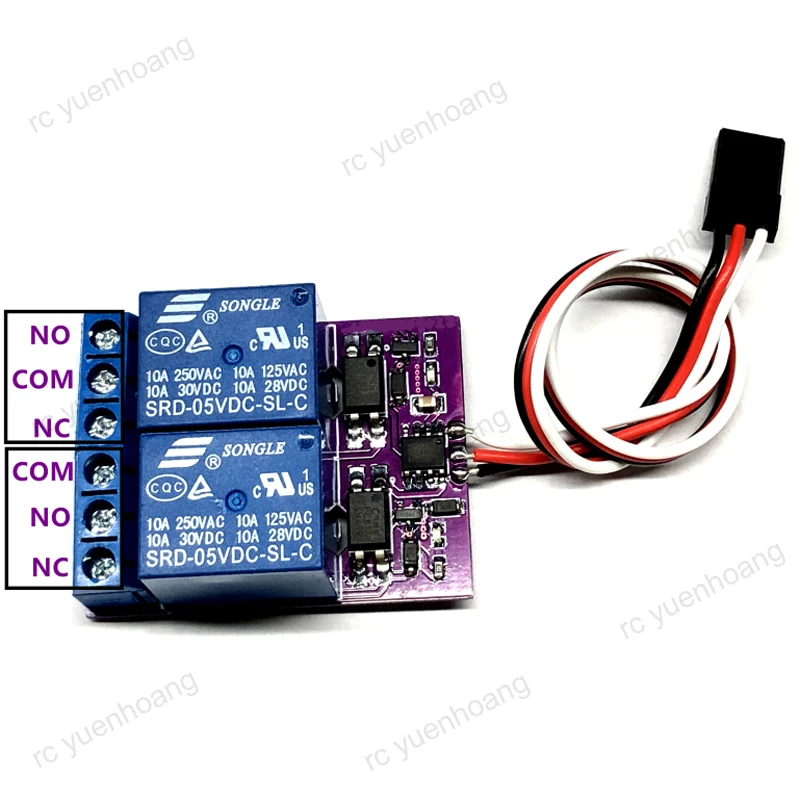 Aircraft Model Relay Module PWM Navigation Light Remote Control 1CH Dual-way Electronic On-off Switch 10A for RC 5V Receiver
