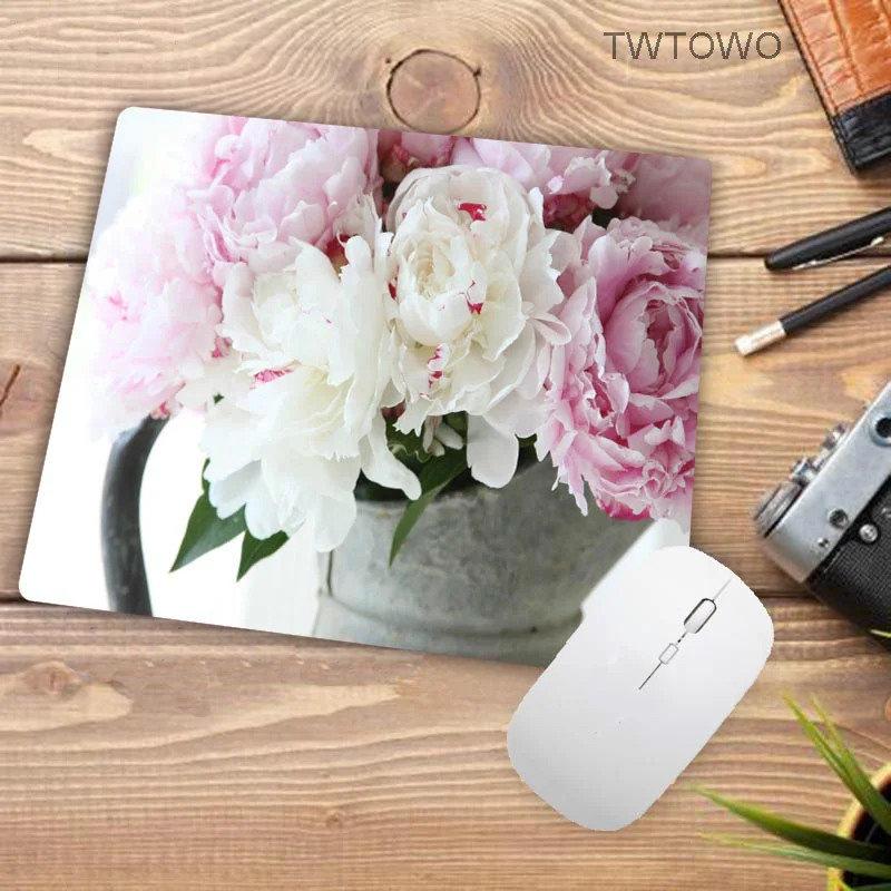 Big Promotion Pink Flower Vase Laptop Gaming Mice Mouse-pad Small Size Natural Rubber Game Mouse Pad for School Child Desk Mat