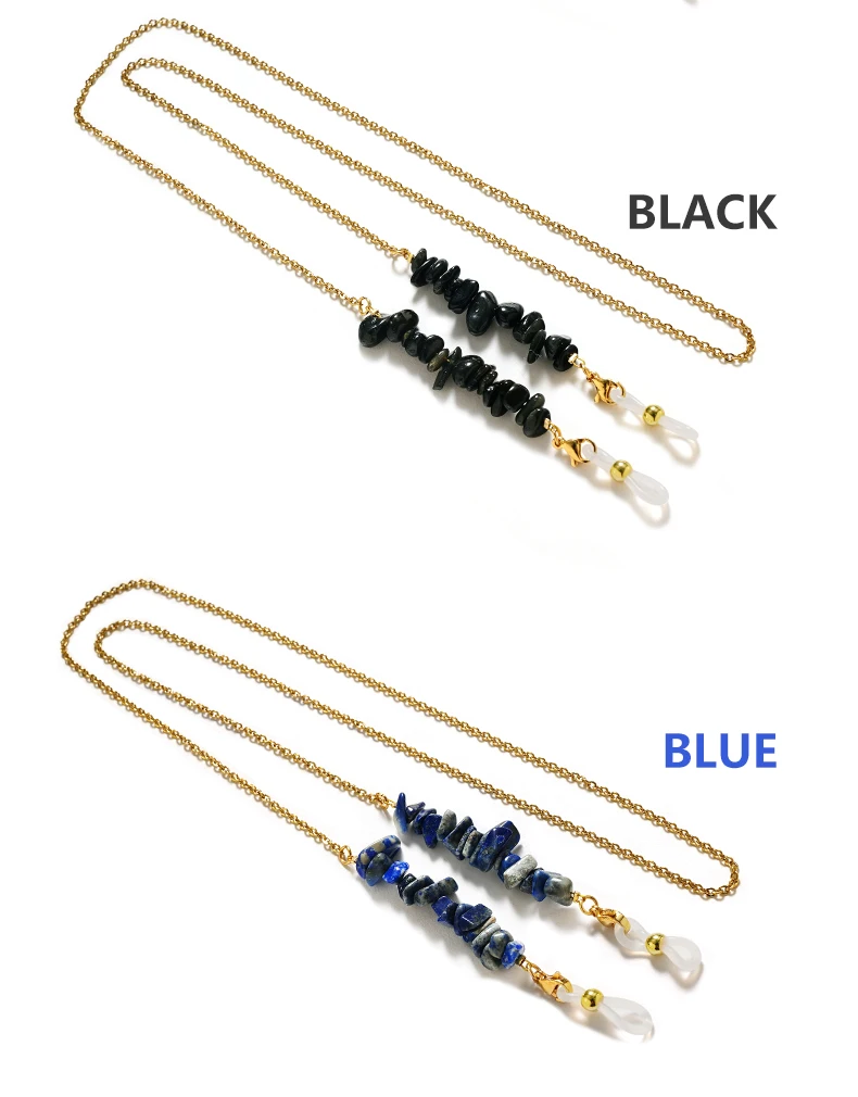 Mode Stein Perlen Kette Handgemachte Brillen Kette Für Lesebrille Schnur Sonnenbrille Strap Halter Hals Gesicht Maske Band – Detail 8