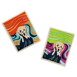 The Scream Skrik Embroidered Patches for Clothing The Famouns Oil Painting Iron Sewing Badges Art Embroidered Edvard Munch DIY