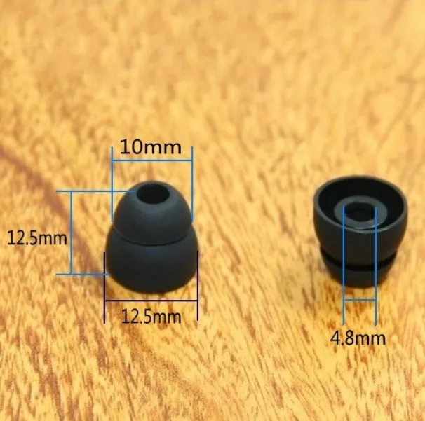 5 paia di cuscinetti auricolari in silicone a due strati, cuscinetti di ricambio per auricolari in-ear, cuffie, tappi per le orecchie, dimensioni M