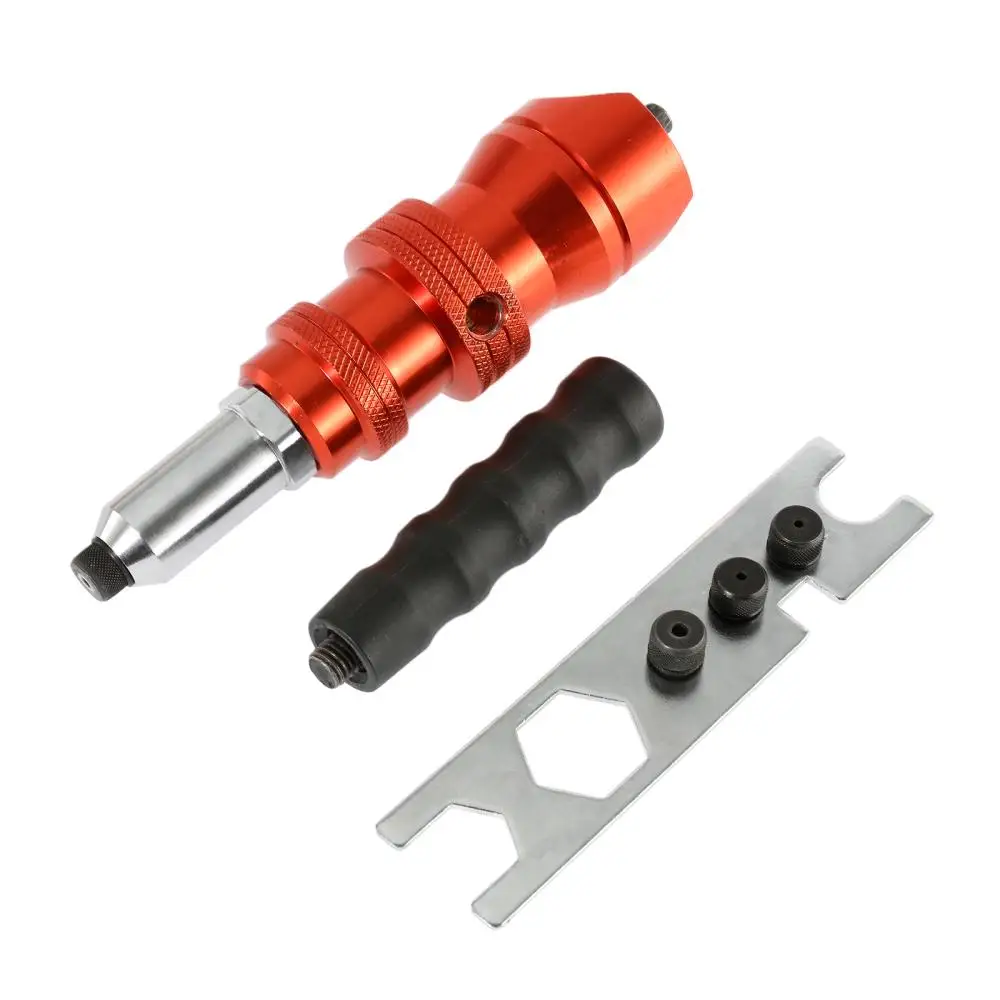 Imagem -03 - Ferramenta de Rebitagem Elétrica Porca de Rebite Ferramenta sem Fio Rebitador Kit Adaptador de Broca Rebite com 200 Rebites