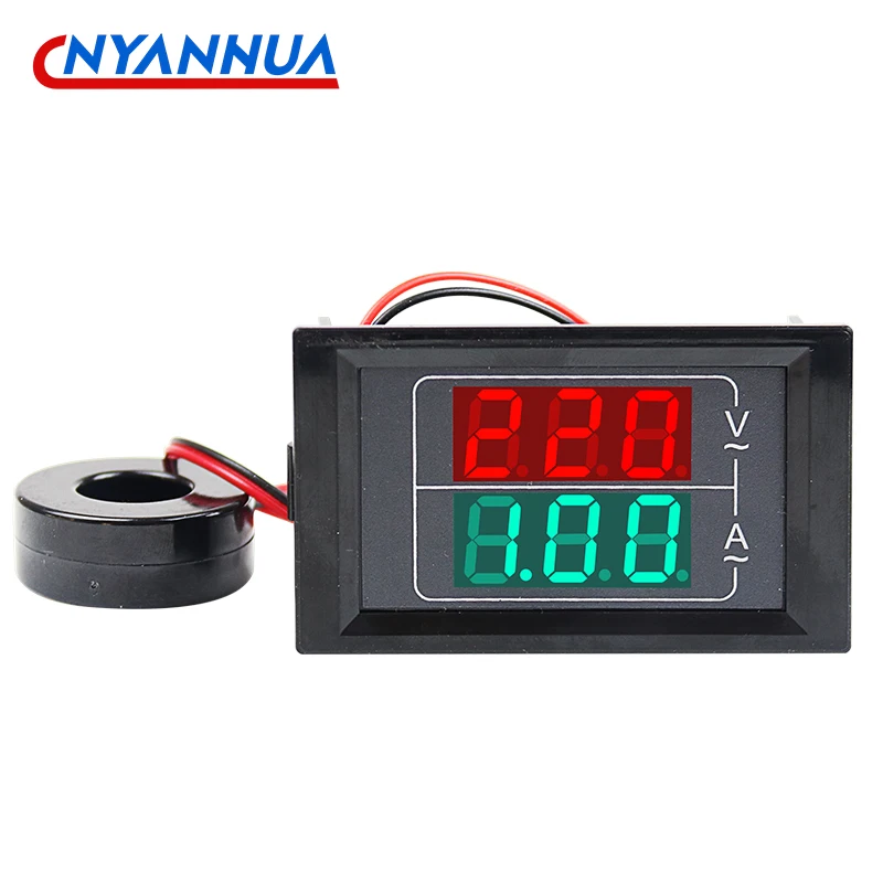 AC50-500V 220V Dual Display Voltage Current Meter Detector Meter Amperimetro LED Voltmeter Ammeter Electrical Instrument