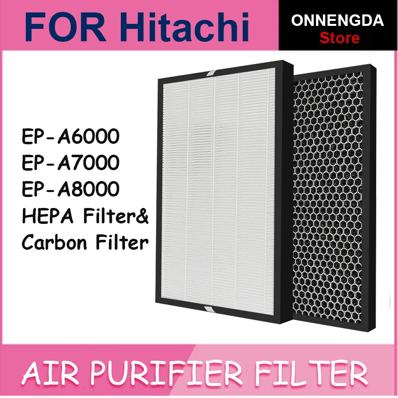 

Compatible Hitachi EP-A6000 EP-A7000 EP-A8000 air purifier Replacement Hepa & Carbon Filter