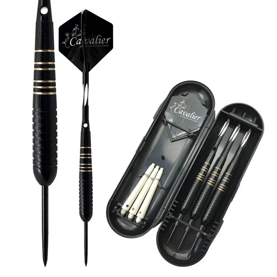 3pcs/set Professional Darts Free Carry Box 23g Black Golden Color Steel Tip Darts With Brass Darts Shafts